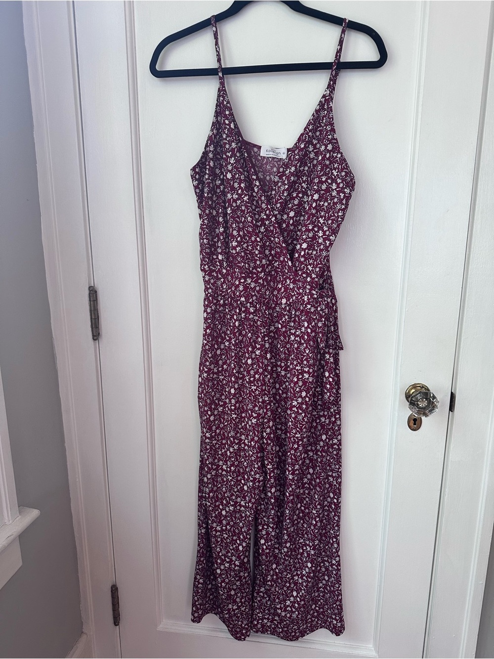 Floral Burgundy crop jumpsuit  with Spaghetti Straps